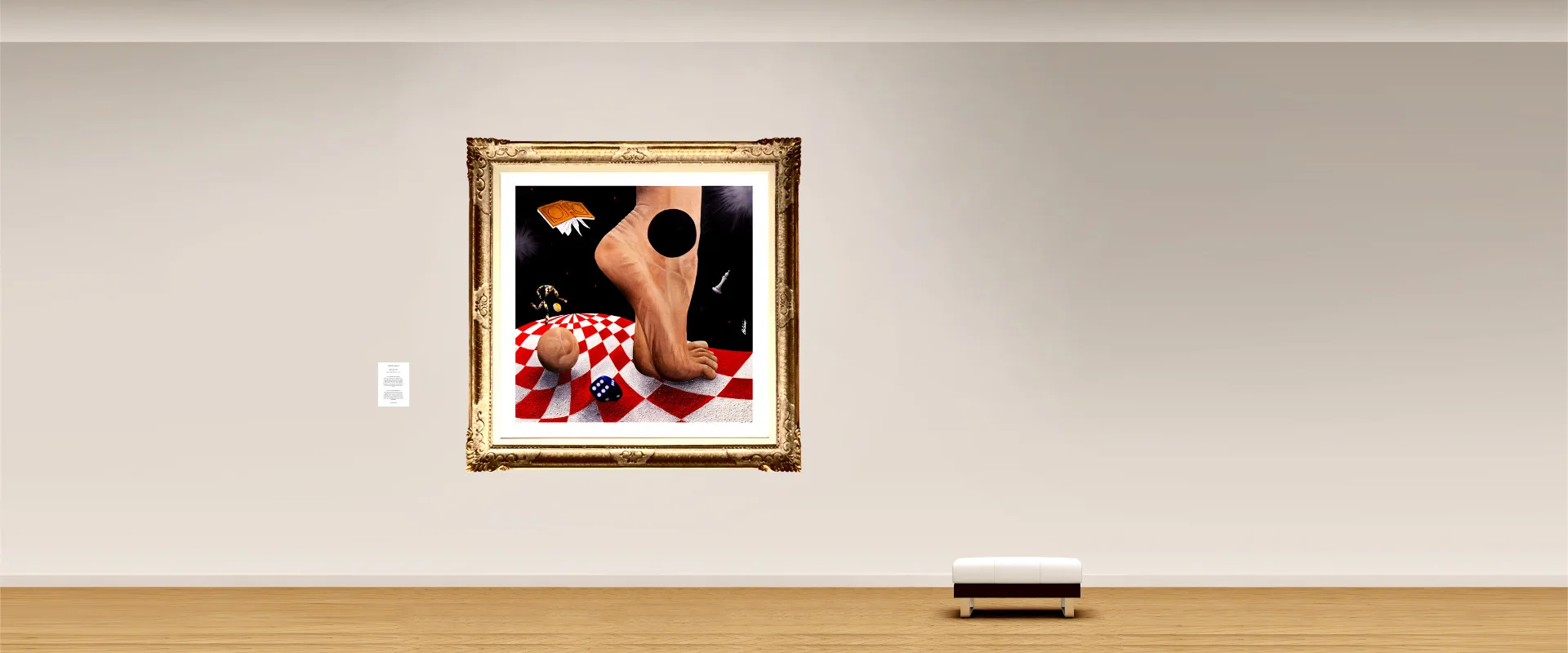 Harlequin In The Land Of Giants Contemporary Painting Made By The Sculptor Cesare Catania X Slider