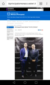 Cesare Catania with the italian ambassador Cristiano Gallo during his contemporary art exhibition in Monaco - Sept 2018 - 1 - Cesare Catania - Contemporary Art