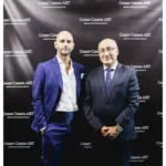 Cesare Catania With The Italian Ambassador Cristiano Gallo During His Contemporary Art Exhibition In Monaco Sept