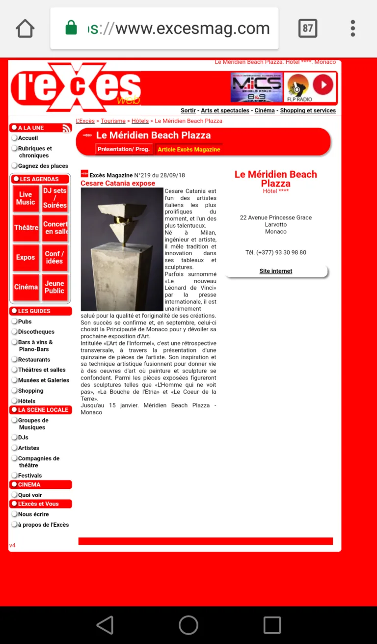 Contemporary Art Exhibition In Monaco By The Artist Cesare Catania