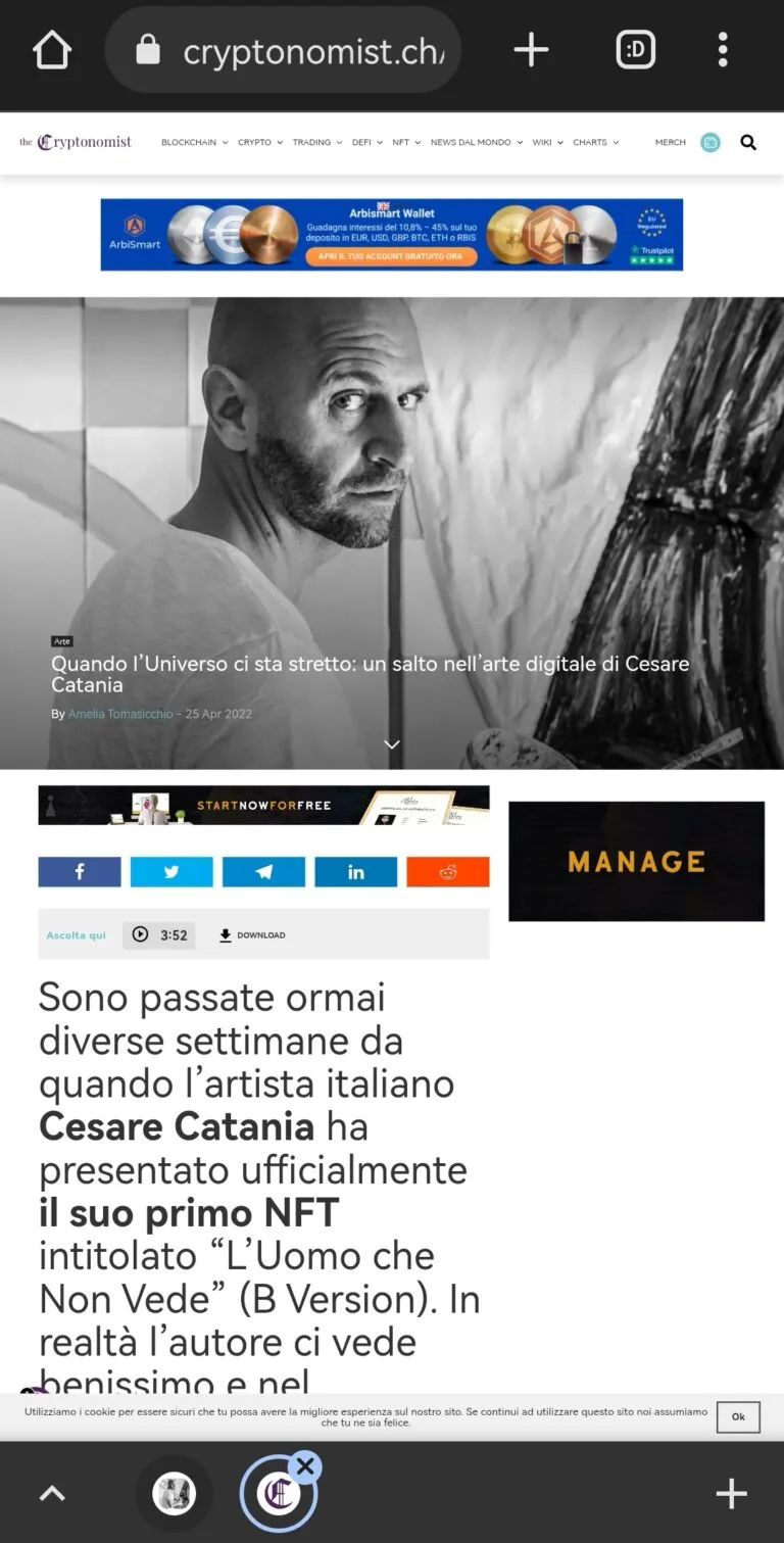 Fonte: Cryptonomist - Cesare Catania - Contemporary Art