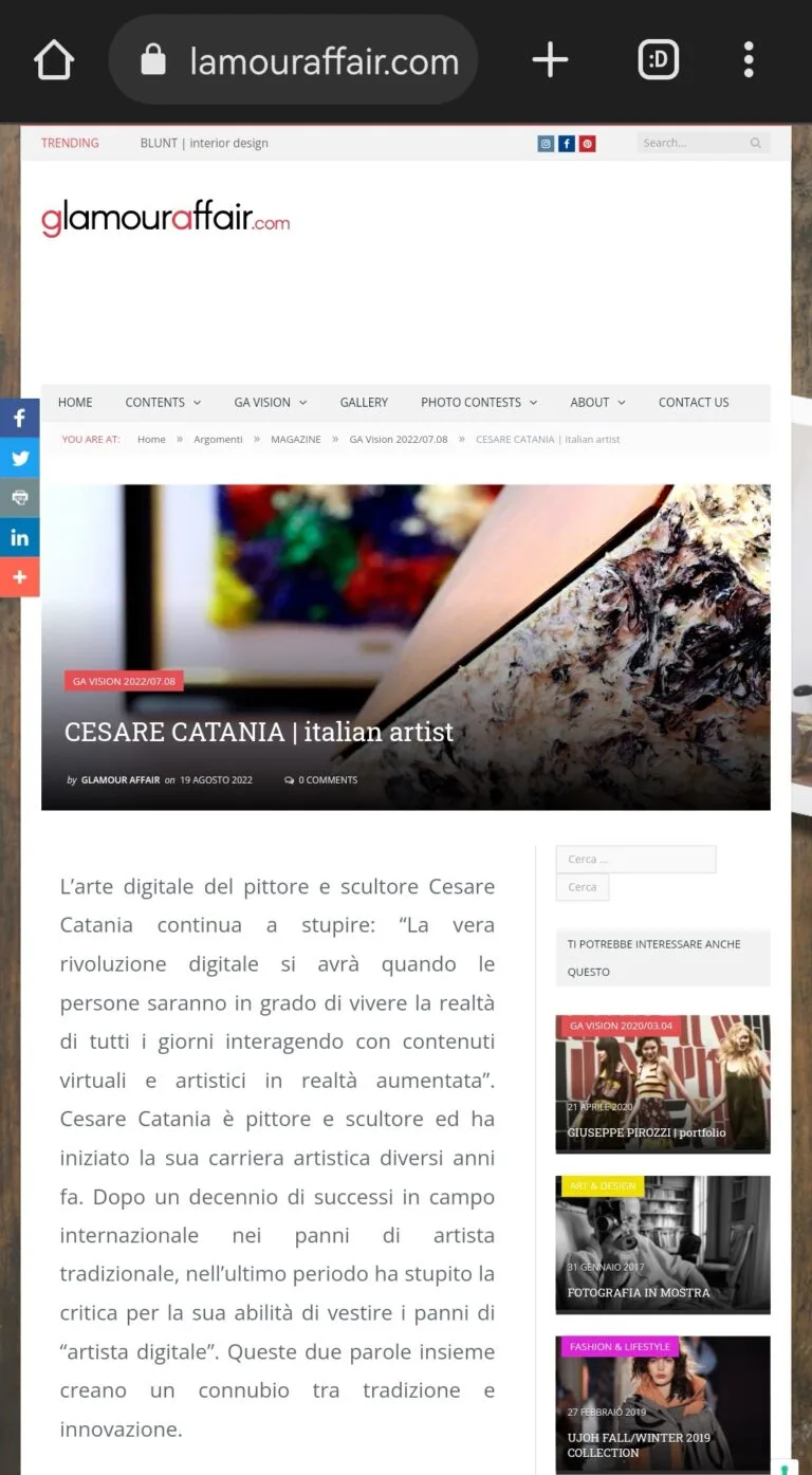 Fonte: Glamour Affair - Cesare Catania - Contemporary Art