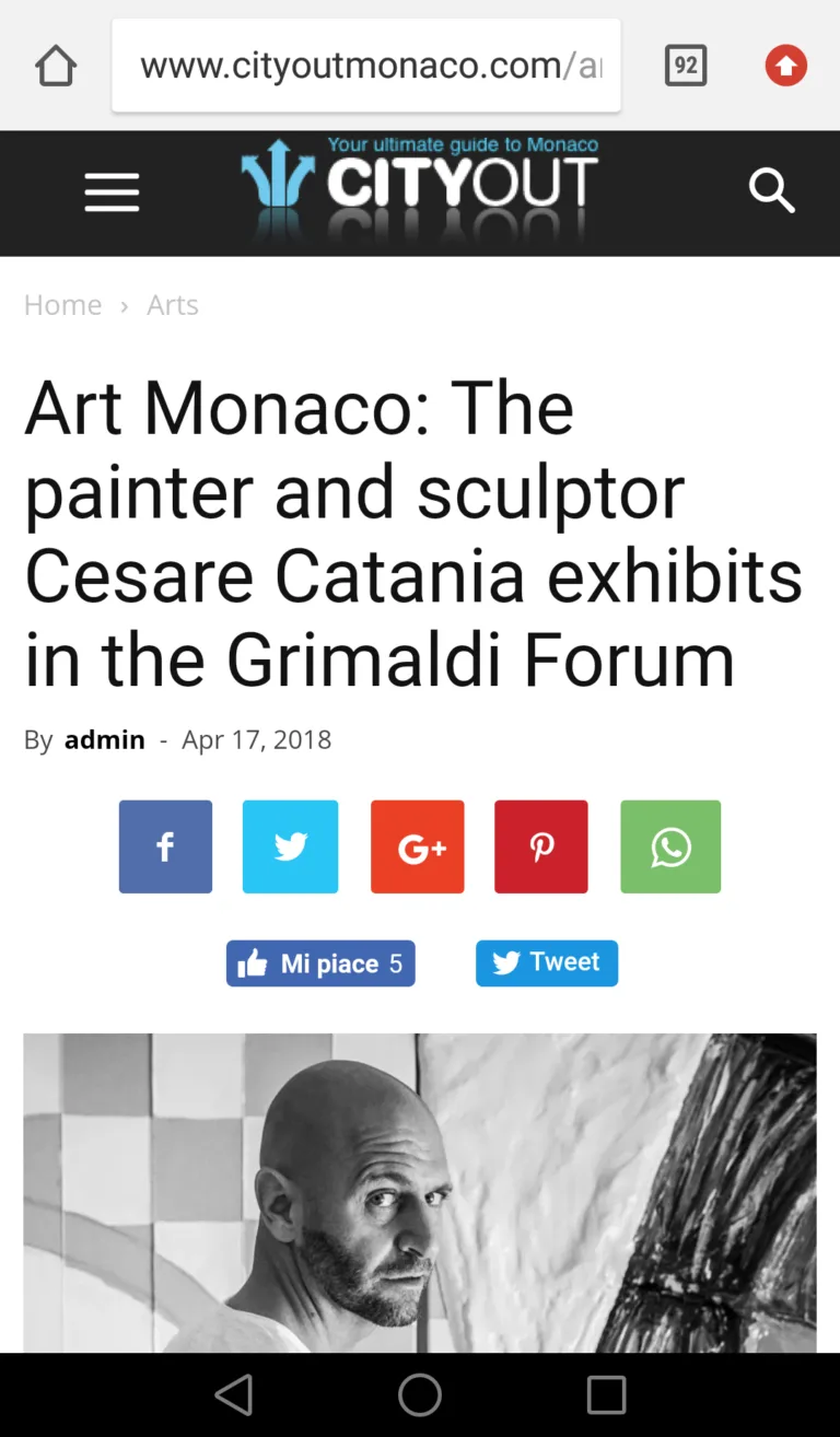 Fonte: CityOut Monaco - Cesare Catania - Contemporary Art
