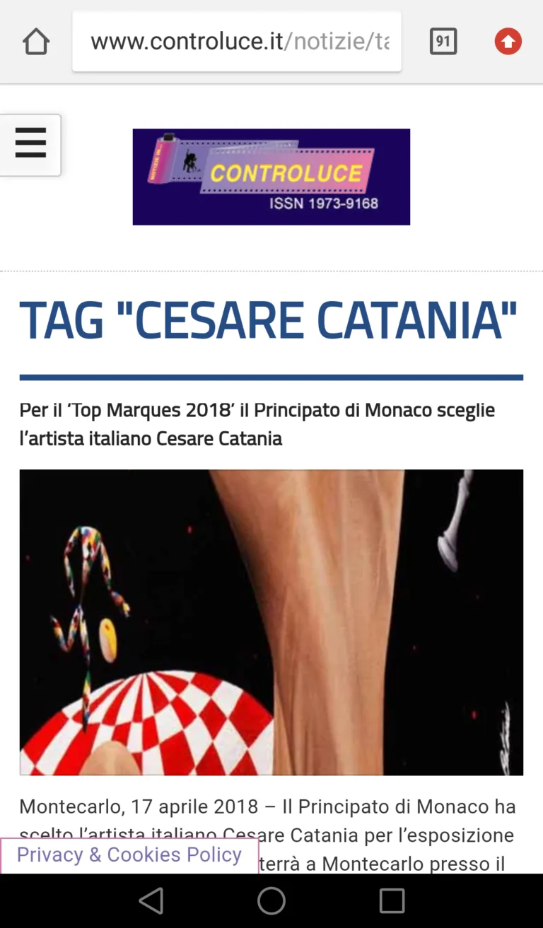 Fonte: Controluce - Cesare Catania - Contemporary Art