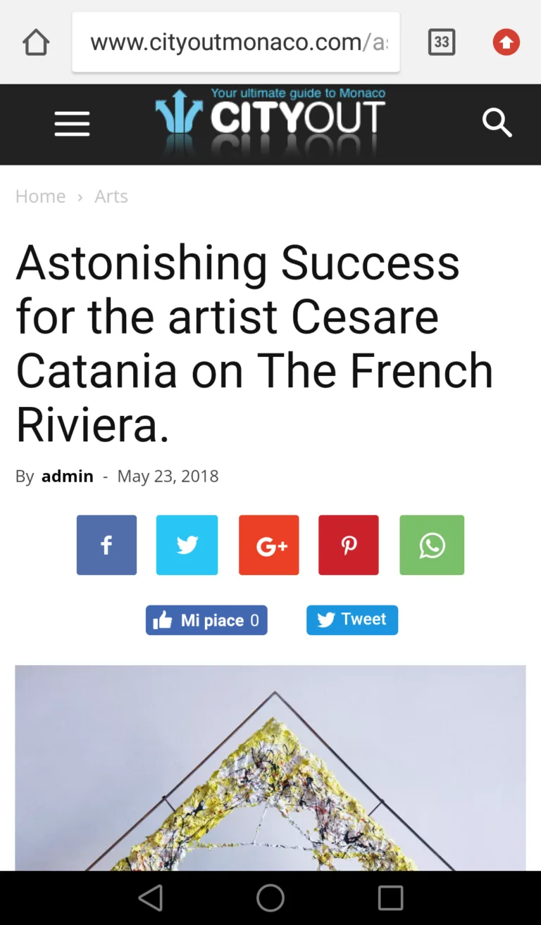 Fonte: CityOut Monaco - Cesare Catania - Contemporary Art