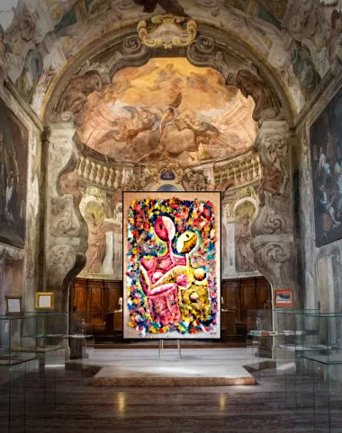 L’Abbraccio B Version | Arazzo contemporaneo popolare