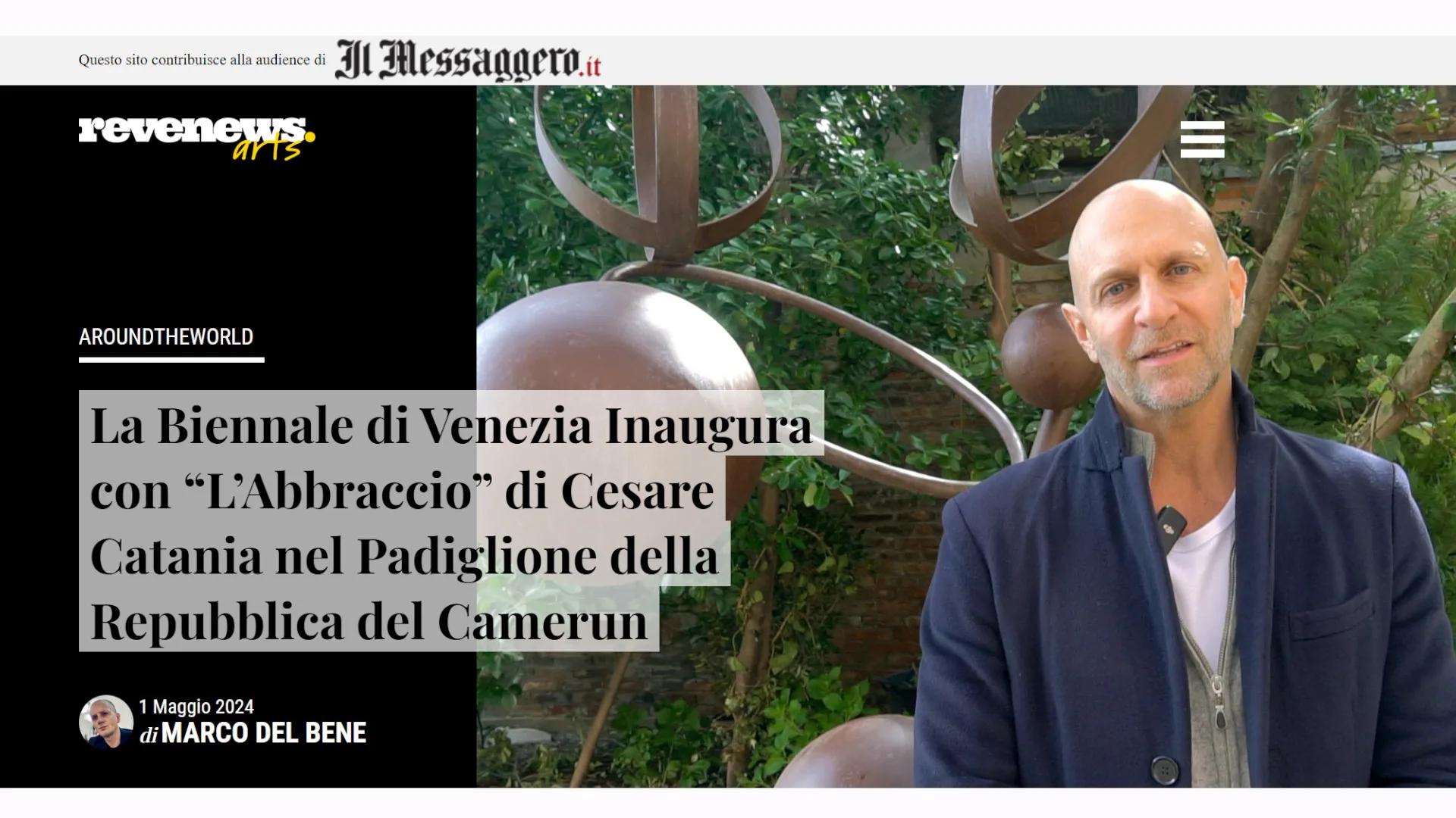 La Biennale di Venezia Inaugura con L’Abbraccio di Cesare Catania