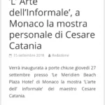 Mostra Di Arte Contemporanea A Montecarlo Dellartista Cesare Catania