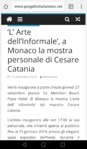 Mostra di arte contemporanea a Montecarlo dell'artista Cesare Catania - 2 - Cesare Catania - Contemporary Art