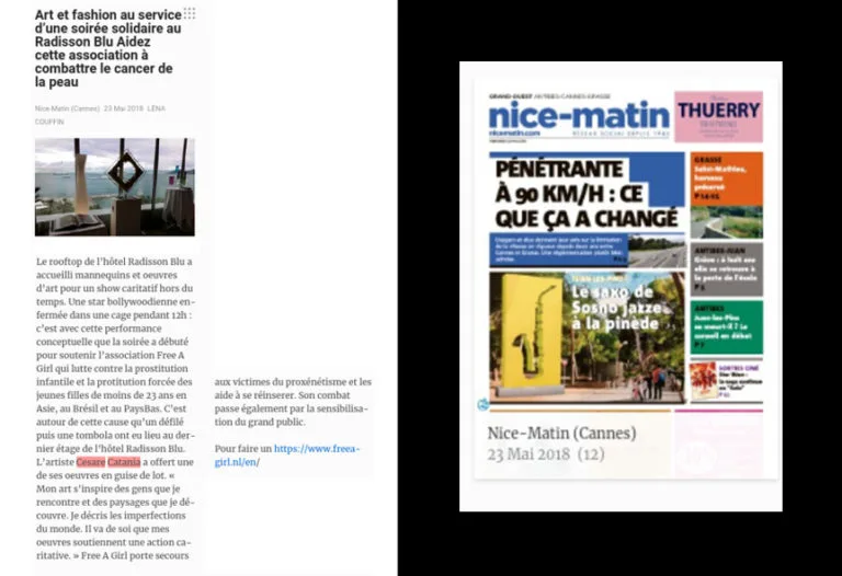 Fonte: Nice Matin - Cesare Catania - Contemporary Art