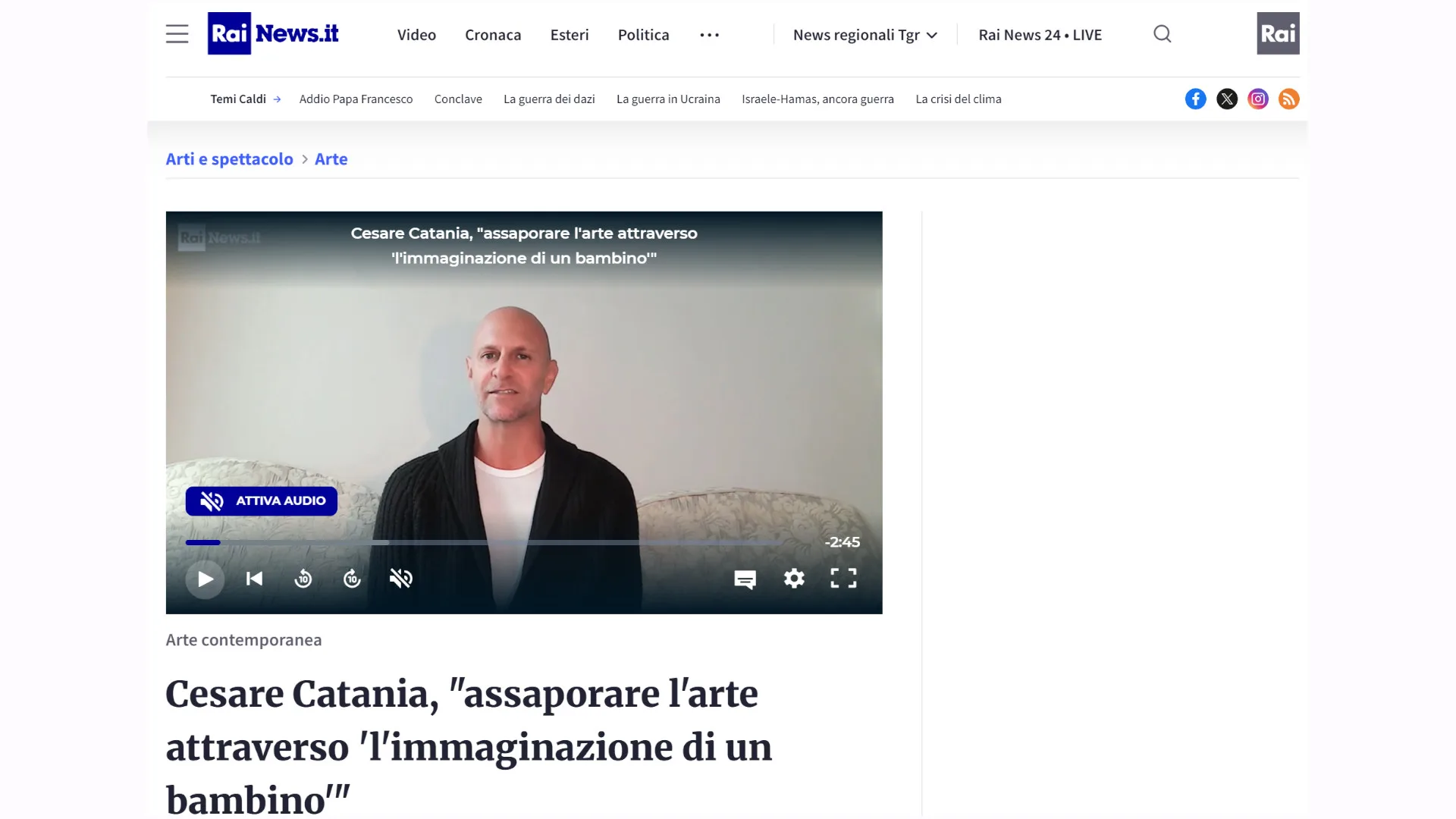 "L’Immaginazione di un Bambino": corto sull'arte democratica