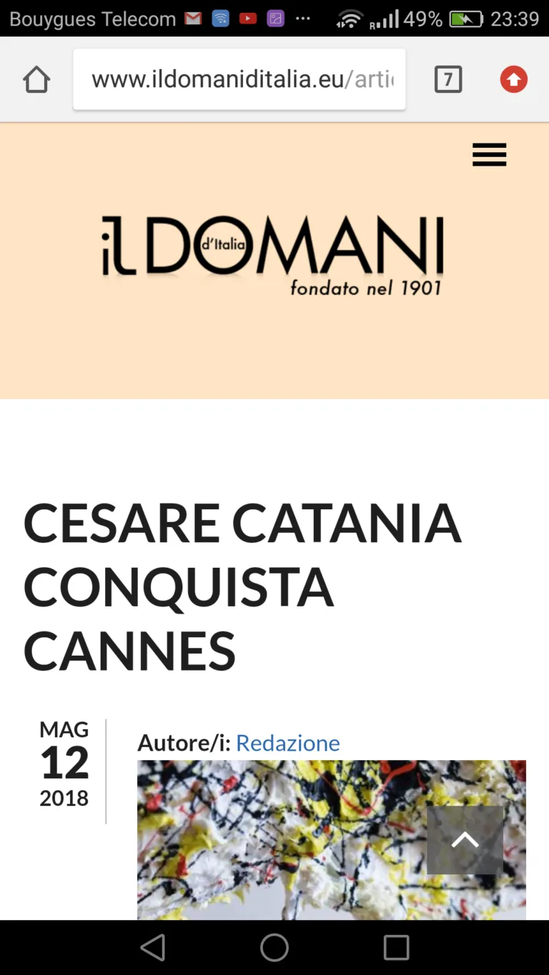 Fonte: Il Domani dal 1901 - Cesare Catania - Contemporary Art