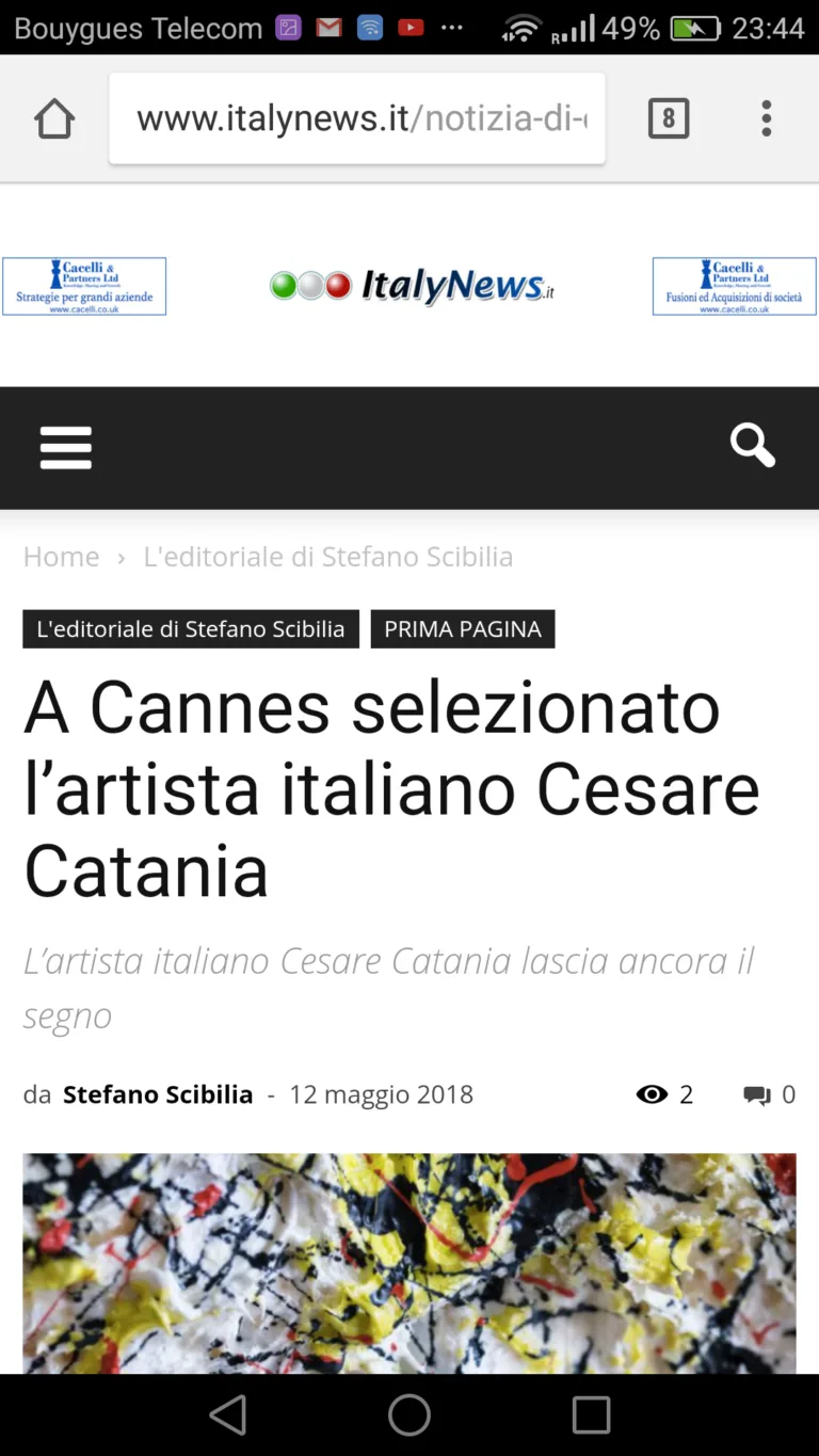 Fonte: Italy News - Cesare Catania - Contemporary Art