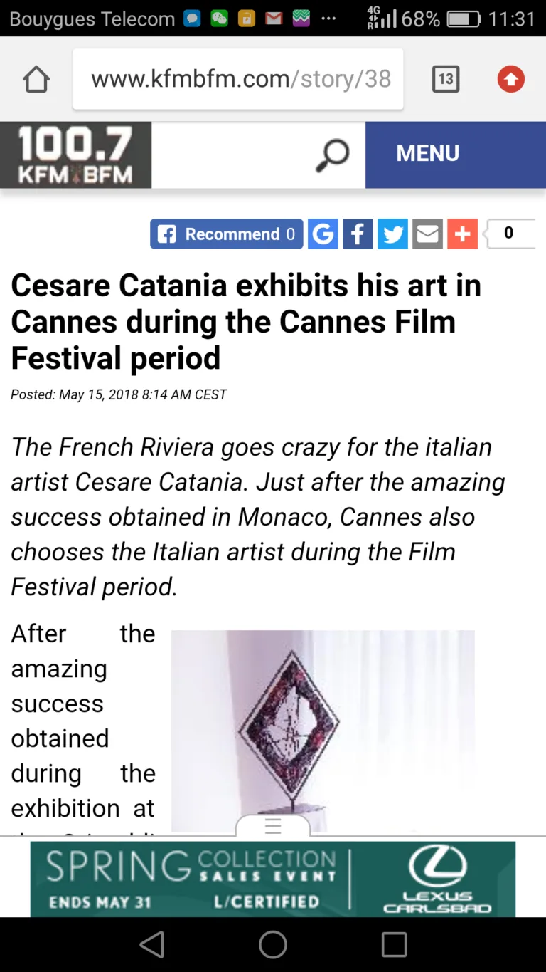 Fonte: 100.7 KFM - Cesare Catania - Contemporary Art
