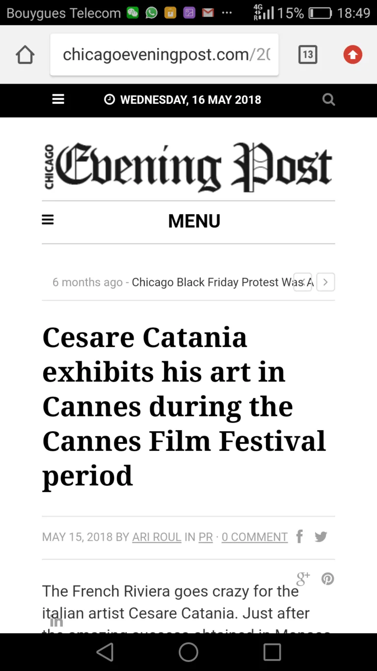 Chicago Evening Post - Cesare Catania - Contemporary Art