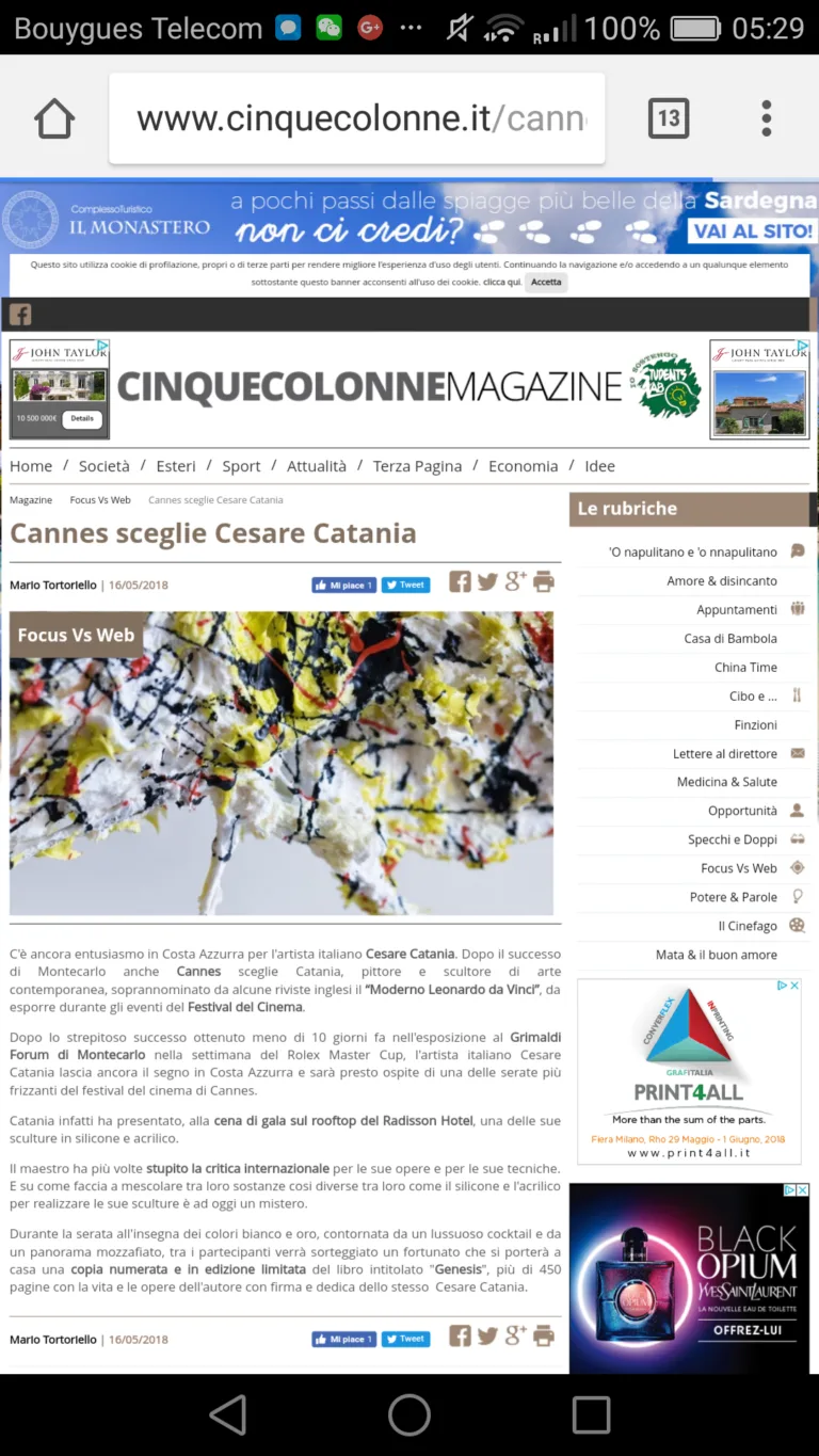 Fonte: Cinque Colonne - Cesare Catania - Contemporary Art