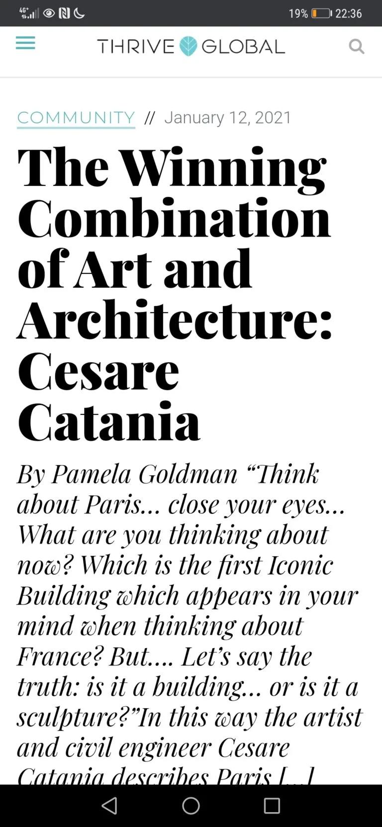 Fonte: Thrive Global - Cesare Catania - Contemporary Art
