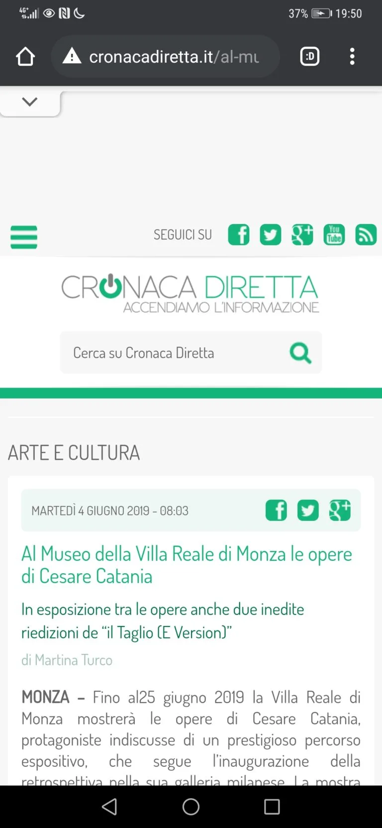 Fonte: Cronaca Diretta - Cesare Catania - Contemporary Art