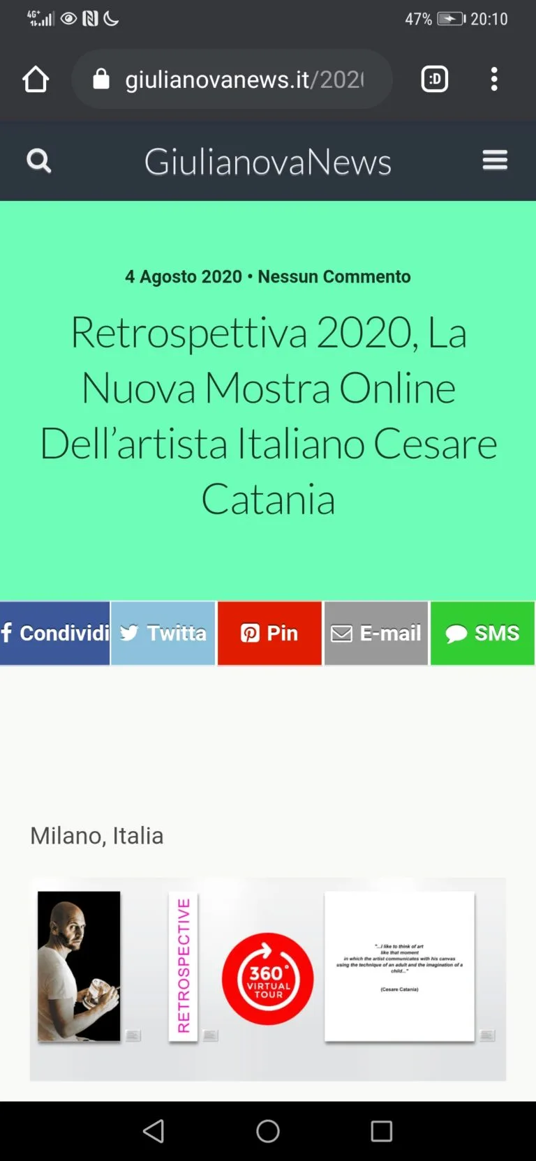 Fonte: Giulianova News - Cesare Catania - Contemporary Art