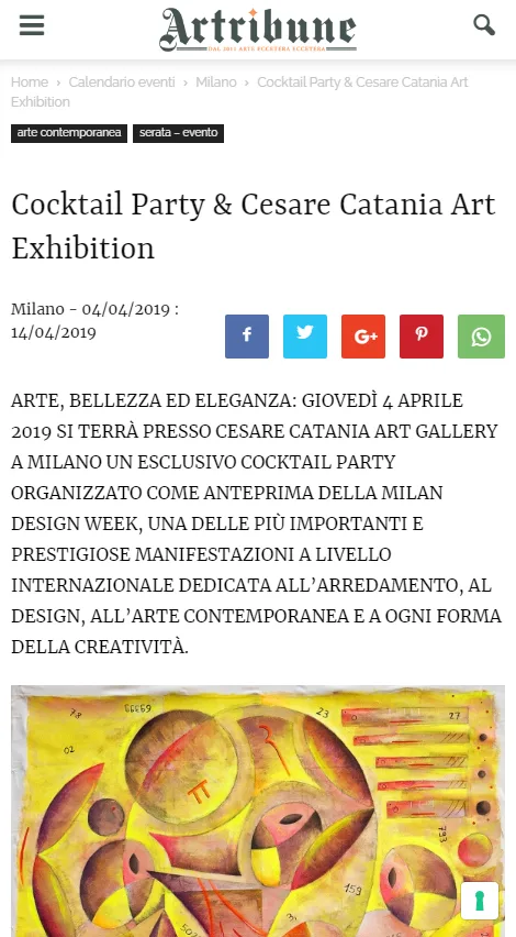 Fonte: Artribune - Cesare Catania - Contemporary Art