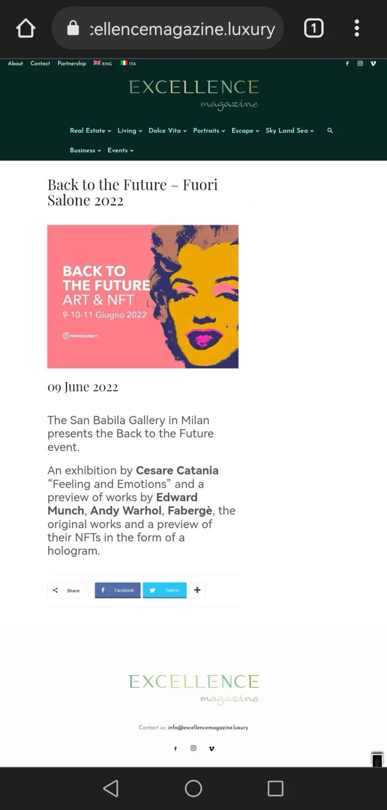 Fonte: Excellence Magazine - Cesare Catania - Contemporary Art