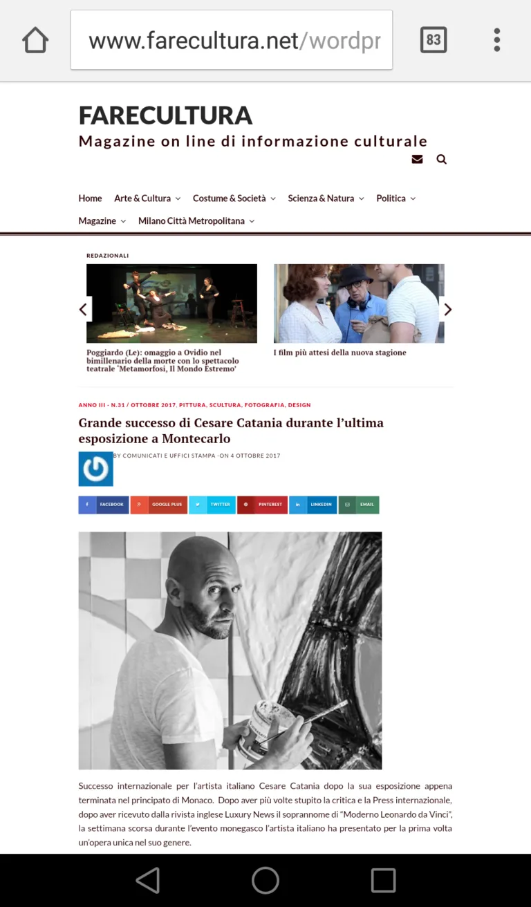 Fonte: Fare Cultura - Cesare Catania - Contemporary Art