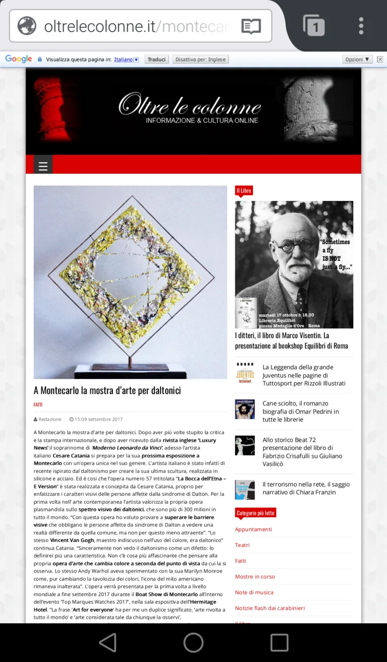 Fonte: Oltre le Colonne - Cesare Catania - Contemporary Art