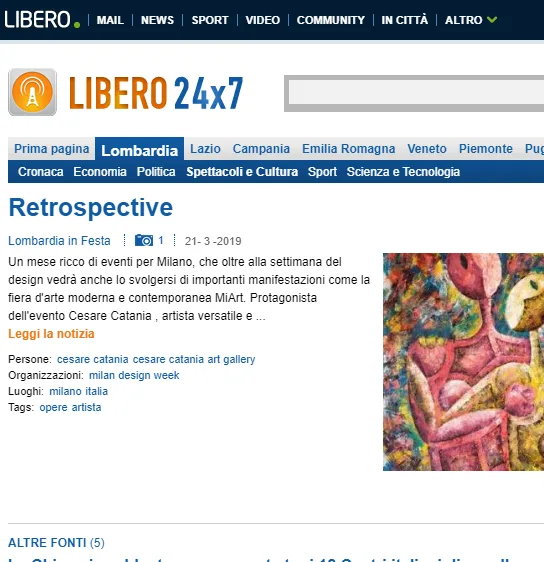 Fonte: Libero - Cesare Catania - Contemporary Art