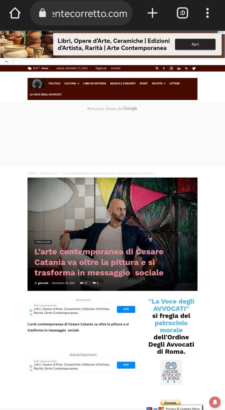 Fonte: Milano Today - Cesare Catania - Contemporary Art