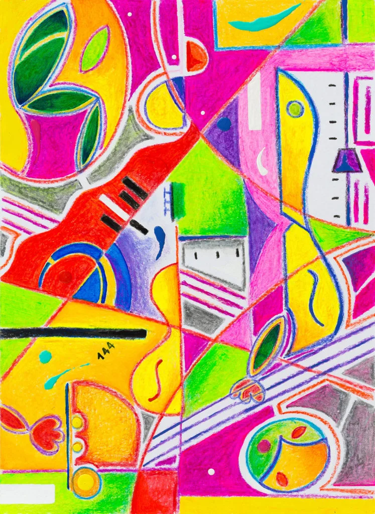 Sintesi del Terzetto Jazz | Famoso quadro ad acrilica e pastelli | Cesare Catania