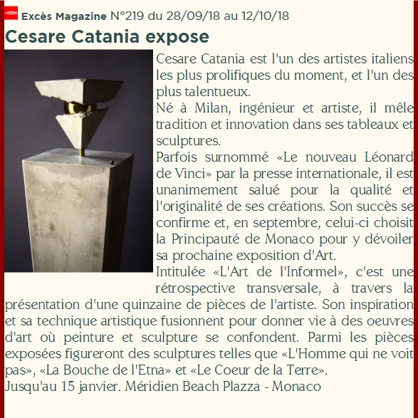 Fonte: Exces Magazine - Cesare Catania - Contemporary Art